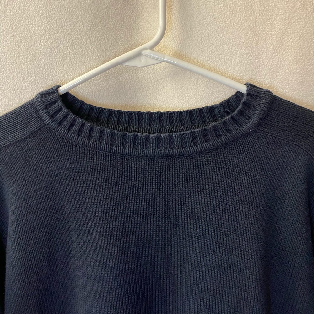 Lands End Crew Neck Sweater Navy Blue - Picture 2 of 3